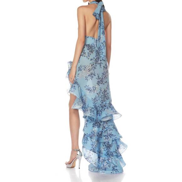 NEW BRONX AND BANCO bronte blue poppy maxi dress in blue multi - Picture 2 of 3